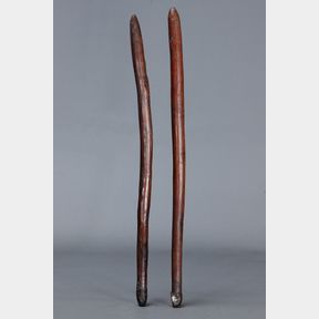 FINE EARLY PAIR OF POLE CLUBS, WESTERN DESERT/CENTRAL AUSTRALIA