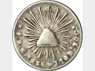 KM# SIMIL 370.7 – 1/2 Real 1836 Guanajuato Go PJ. VG.