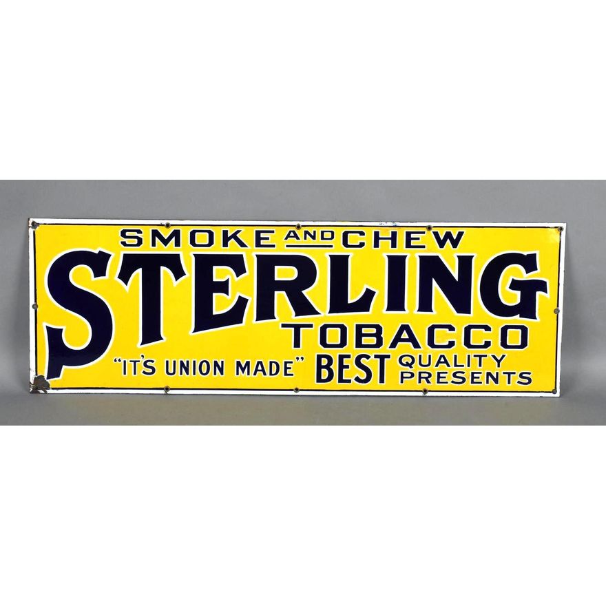 Sterling Tobacco Smoke & Chew Porcelain Sign (TAC)