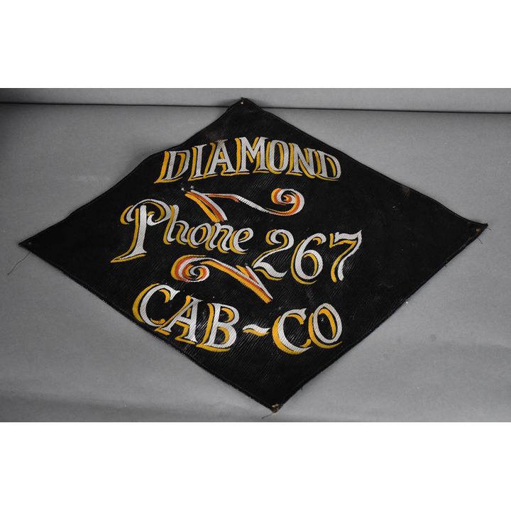 Diamond Cab Co. Phone 267 Canvas Sign