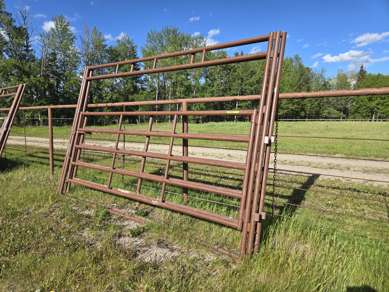 (2) 12 Ft Overhead Frame 5 Bar Gate Panel [24FH08001-318] | Team Auctions