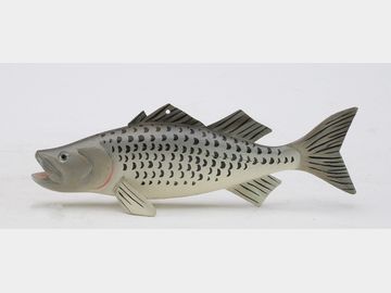 Striped bass fish spearing decoys, Russ Allen, Parksley, Virginia.