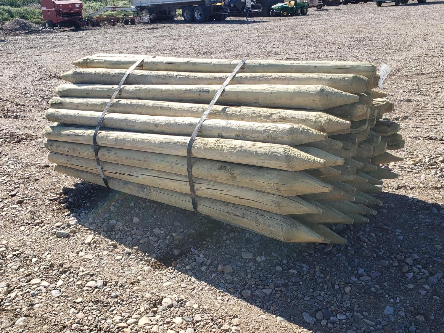 (70) 4-5 Inch X 8 Ft Treated Fence Posts (Unused) [24FP03993-003 ...
